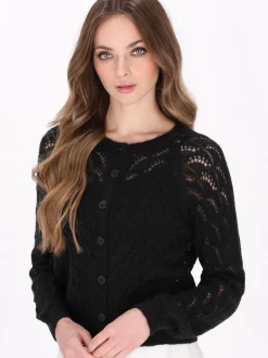 Dreimaster Damen Strickjacke in schwarz