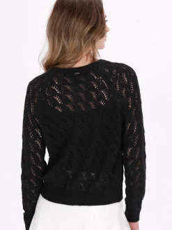 Dreimaster Damen Strickjacke in schwarz