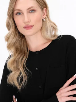 Dreimaster Damen Strickjacke in schwarz
