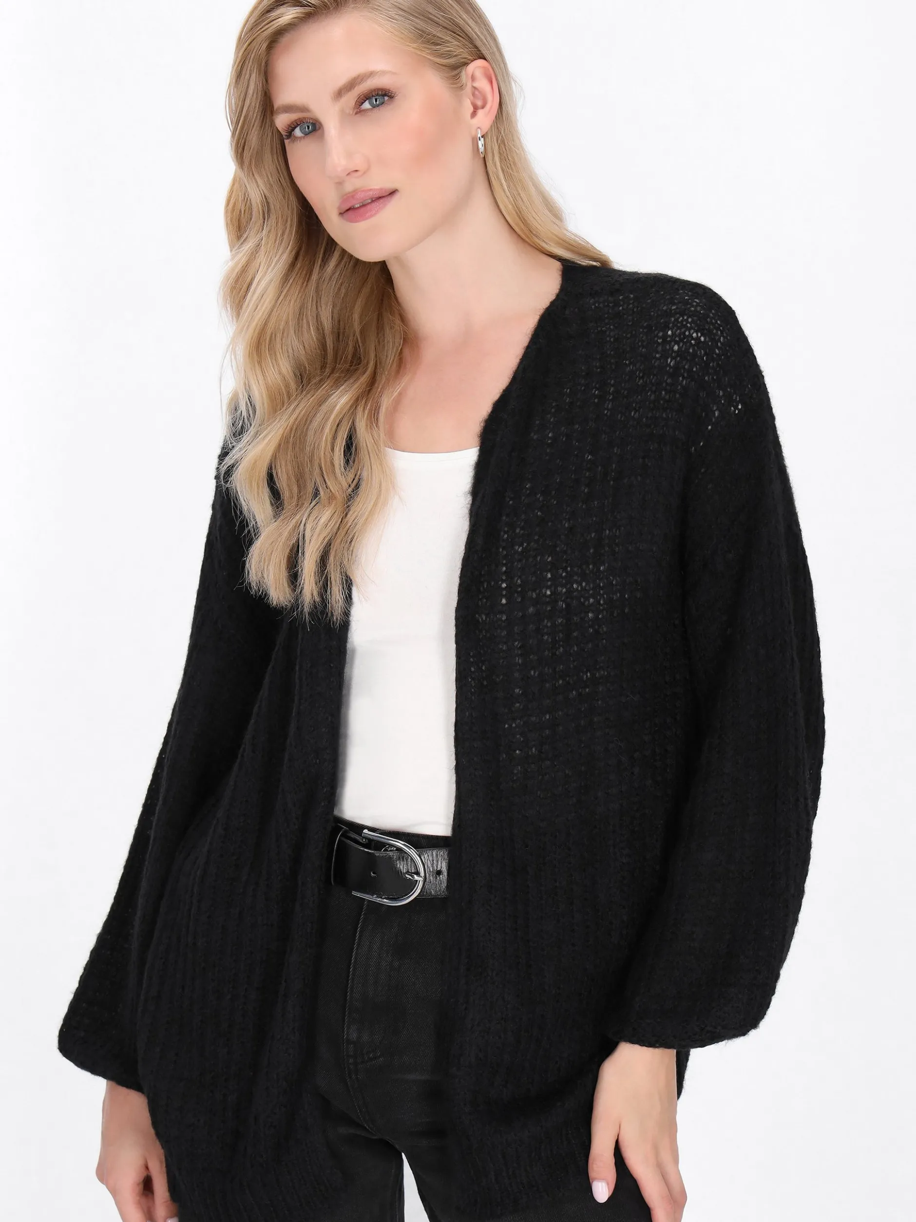 Dreimaster Damen Strickjacke in schwarz