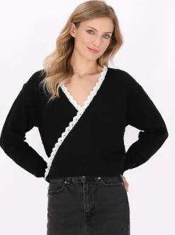 Dreimaster Damen Strickjacke in schwarz