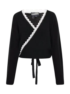 Dreimaster Damen Strickjacke in schwarz