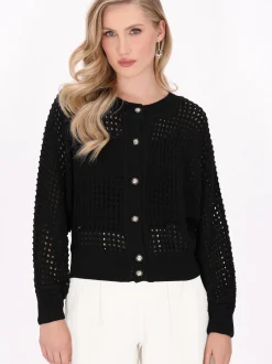 Dreimaster Damen Strickjacke in schwarz