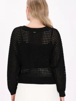 Dreimaster Damen Strickjacke in schwarz