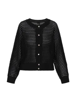Dreimaster Damen Strickjacke in schwarz