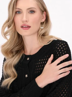 Dreimaster Damen Strickjacke in schwarz