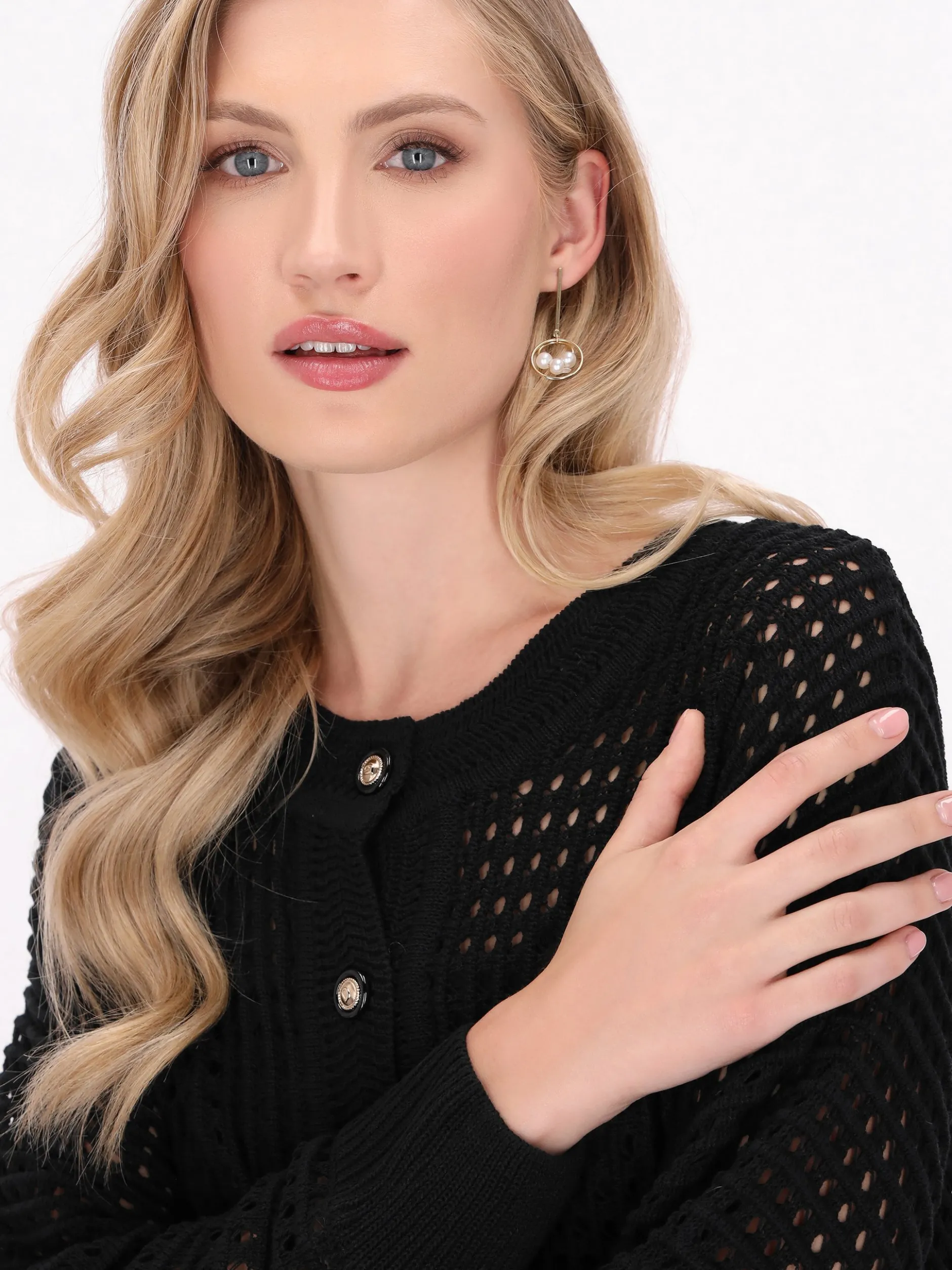 Dreimaster Damen Strickjacke in schwarz