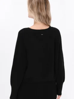 Dreimaster Damen Strickjacke in schwarz