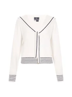 Dreimaster Damen Strickjacke in weiß