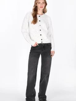 Dreimaster Damen Strickjacke in weiß