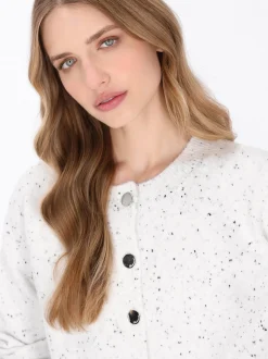 Dreimaster Damen Strickjacke in weiß