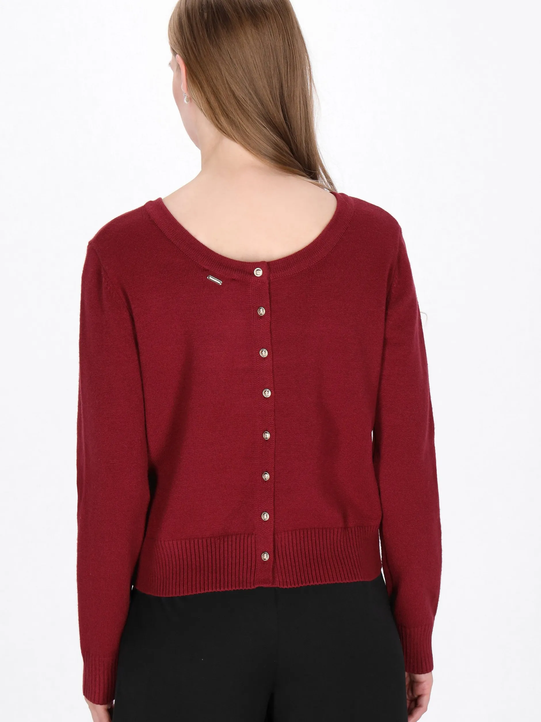 Dreimaster Damen Strickpullover in bordeaux