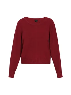 Dreimaster Damen Strickpullover in bordeaux