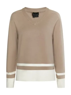 Dreimaster Damen Strickpullover in schlamm