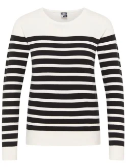 Dreimaster Damen Strickpullover in weiß