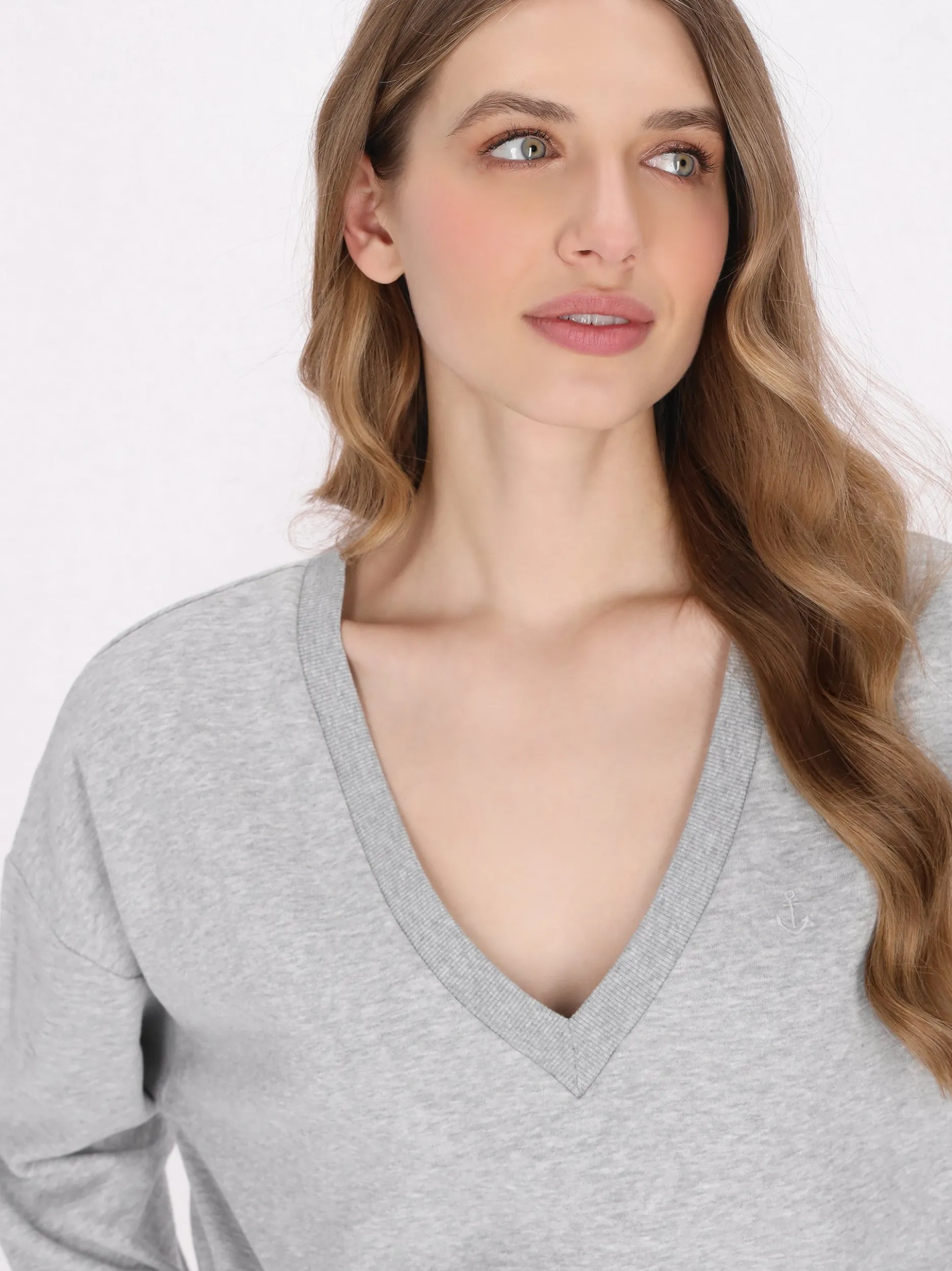 Dreimaster Damen Sweatshirt in grau