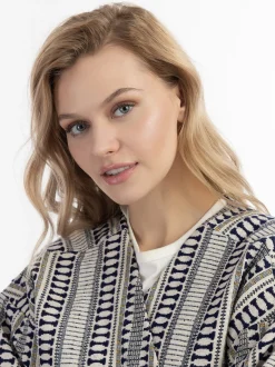 Dreimaster Damen Wickeljacke in marine