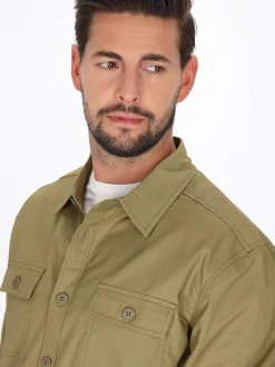 Dreimaster Herren Hemd in oliv