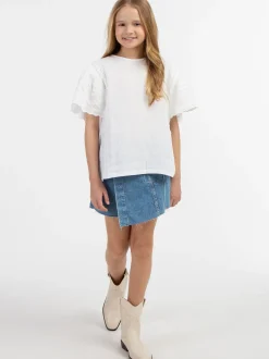 Dreimaster Mädchen Blusenshirt mit Spitze in weiß