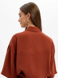 Drykorn Damen Bluse - Lainay in kastanie