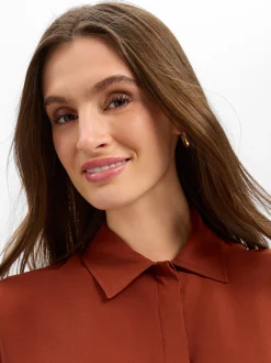 Drykorn Damen Bluse - Lainay in kastanie