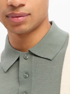 Drykorn Herren Kurzarm-Pullover - Tamian in schilf beige