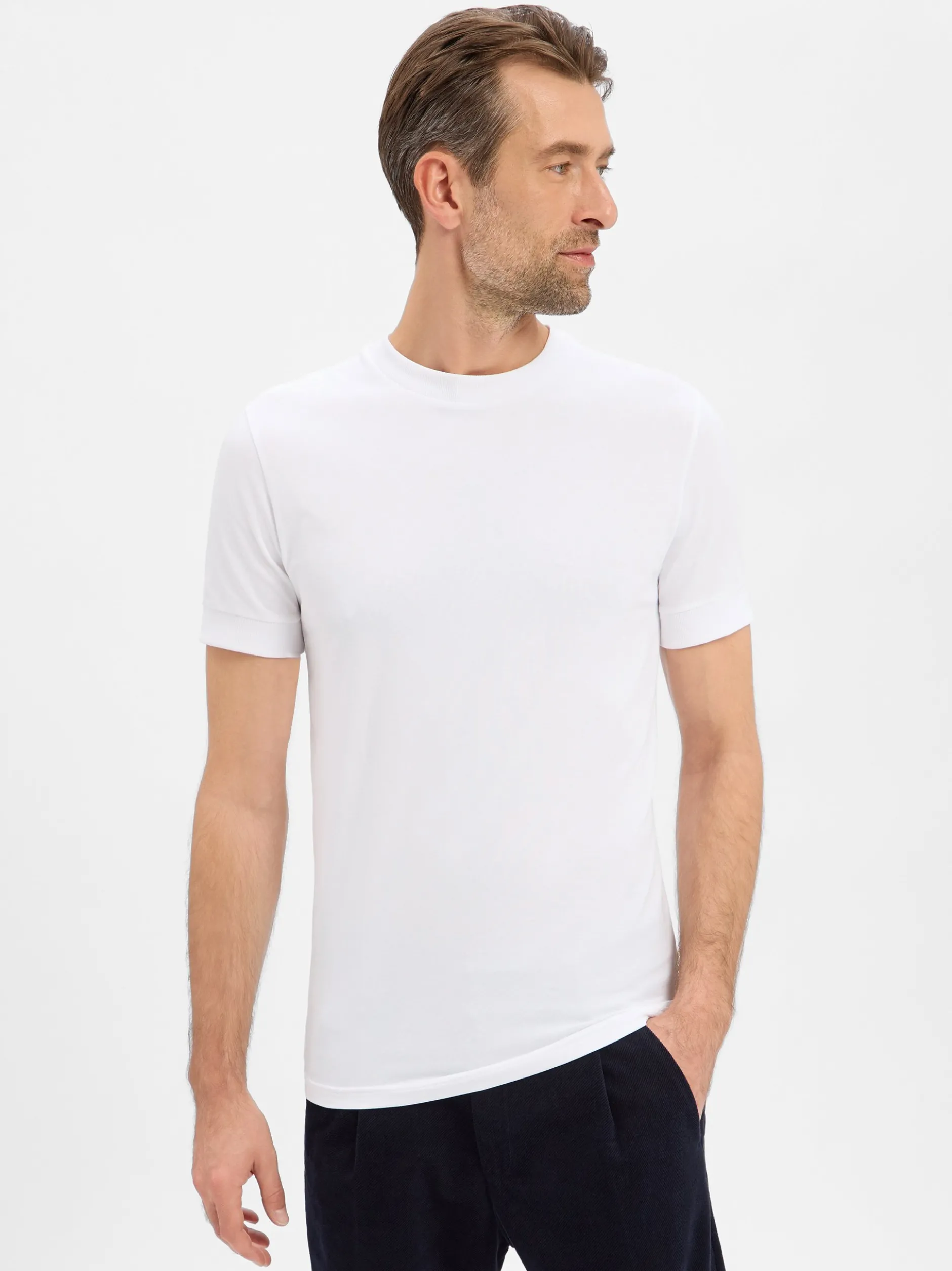 Drykorn Herren T-Shirt - Anton in weiß - Ärmel: kurzarm