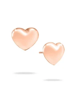 Echtzeit Damen Ohrstecker - Puffy Heart in roségold