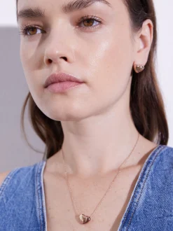 Echtzeit Damen Ohrstecker - Puffy Heart in roségold