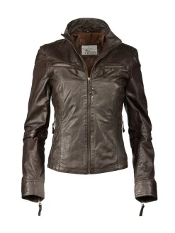 7 eleven Damen Lederjacke - SEEviana in braun