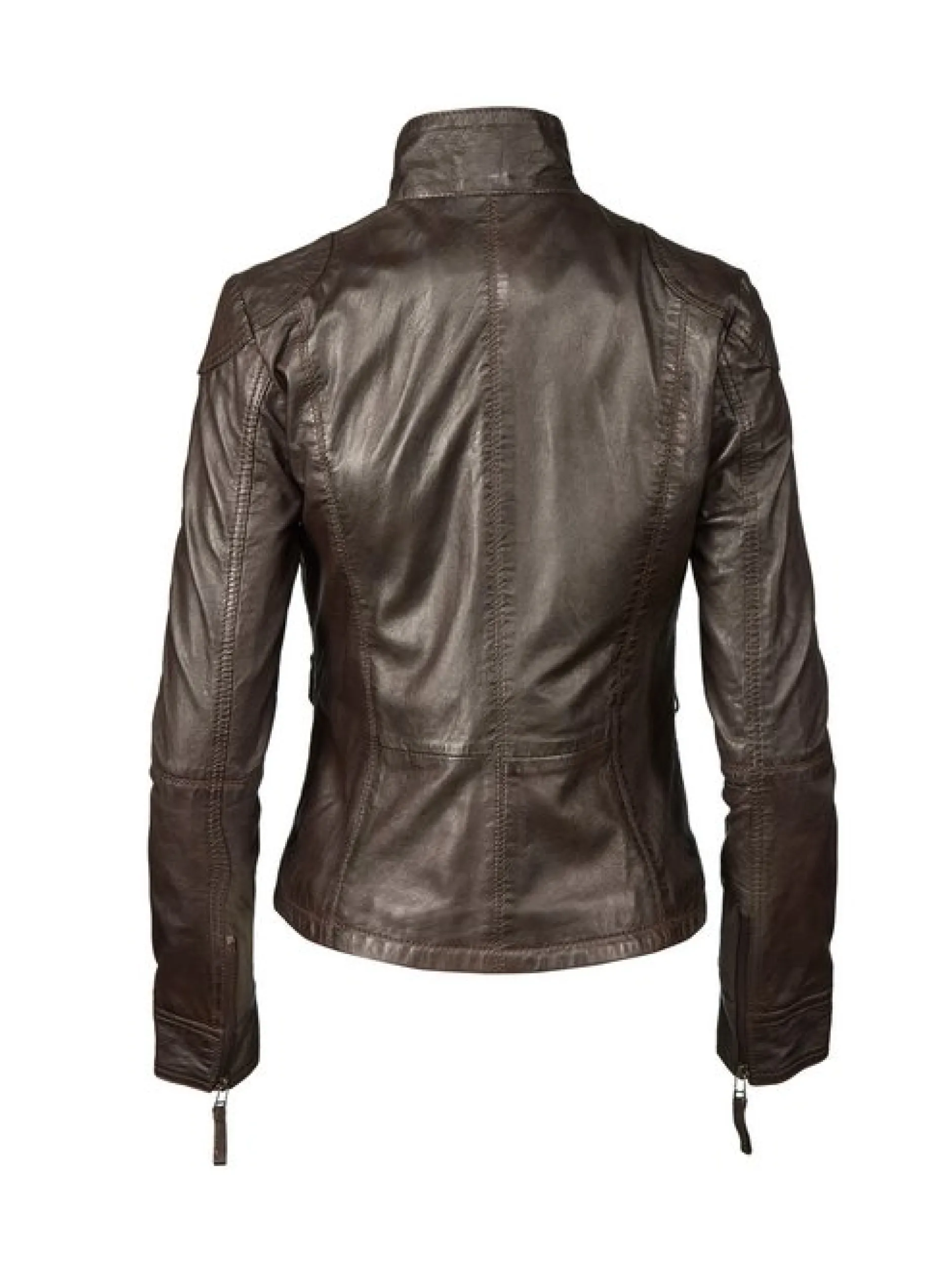 7 eleven Damen Lederjacke - SEEviana in braun