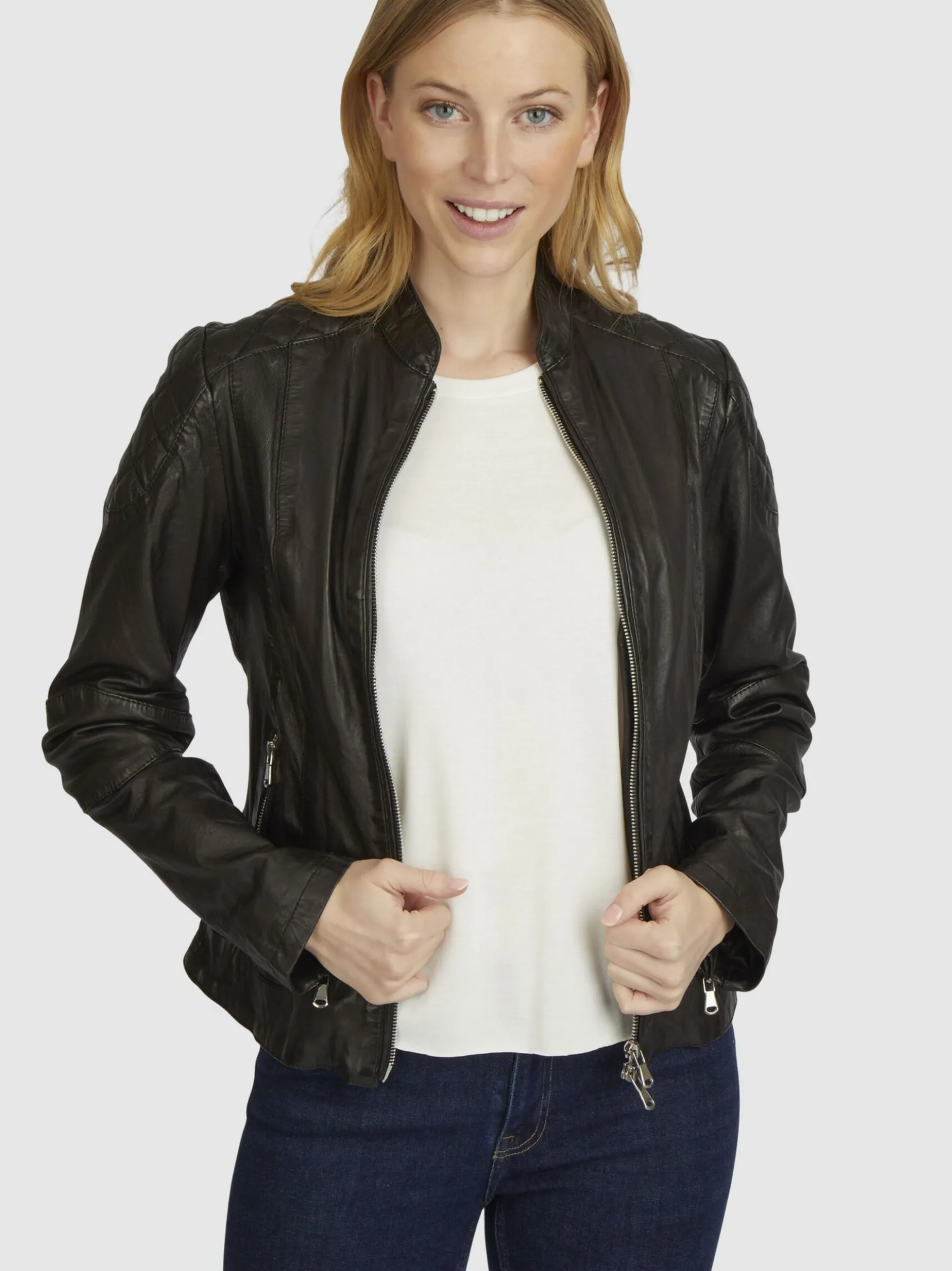 7 eleven Damen Lederjacke - SEJASMINA in schwarz