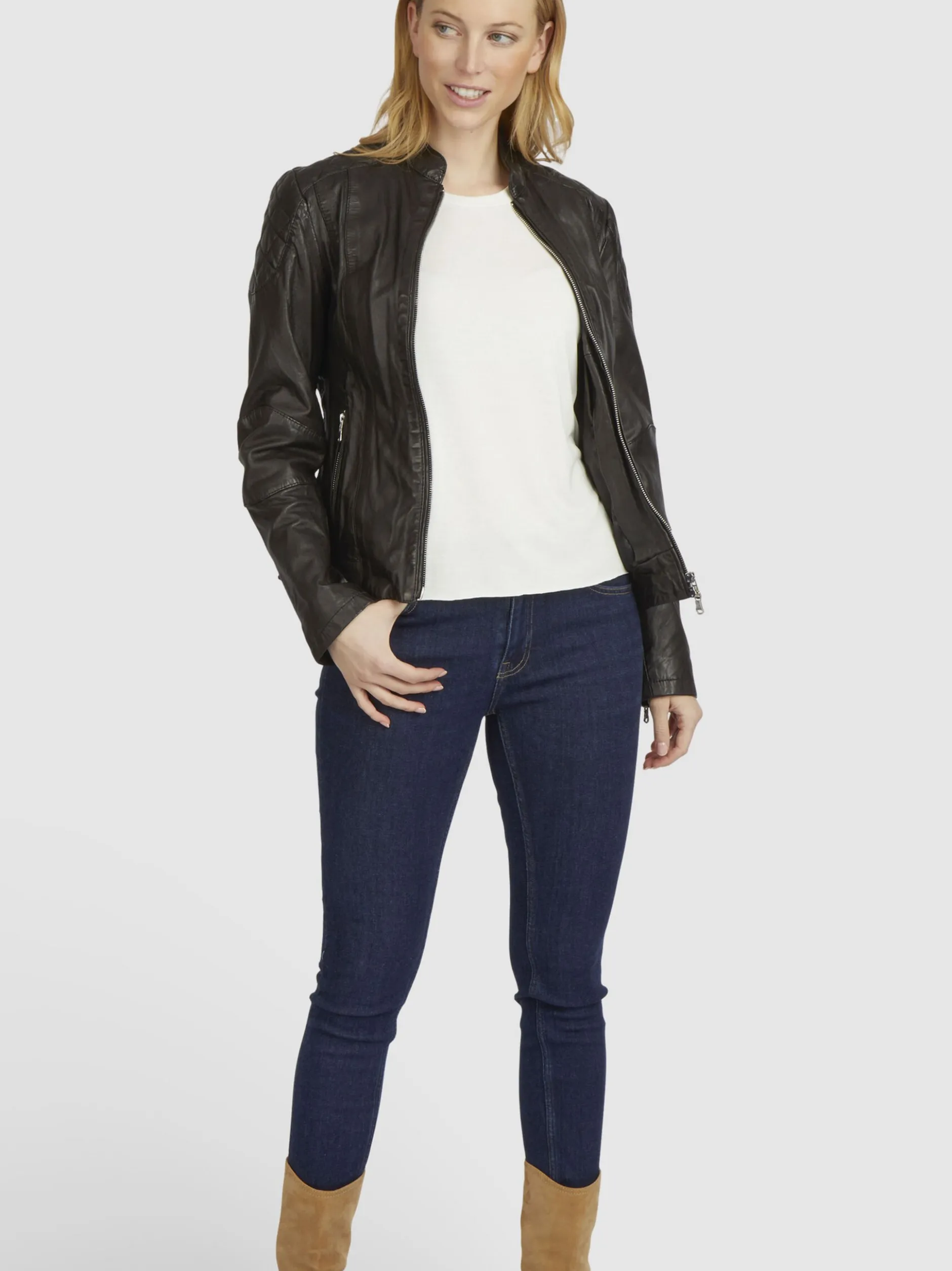 7 eleven Damen Lederjacke - SEJASMINA in schwarz
