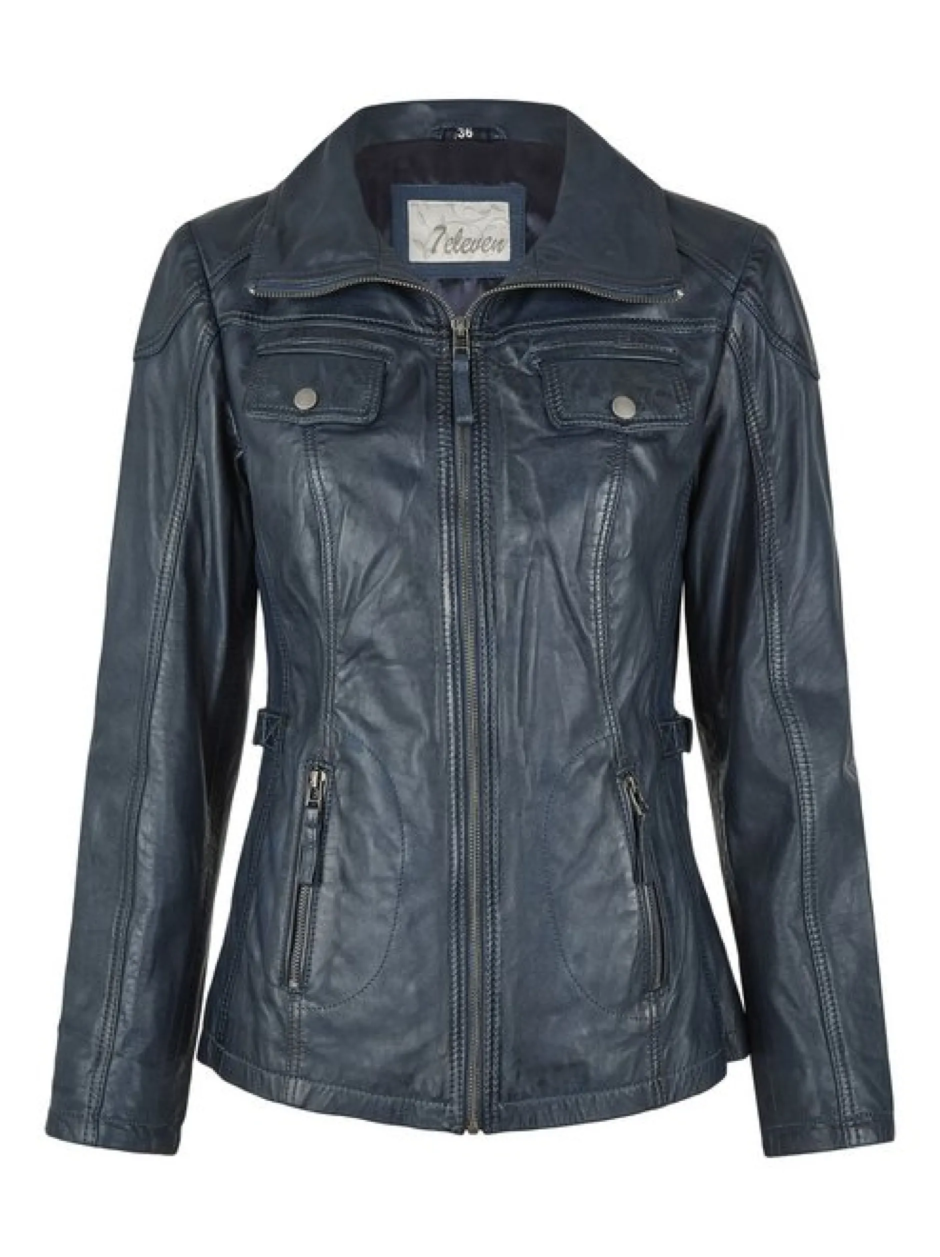 7 eleven Damen Lederjacke - SEMERLE in blau