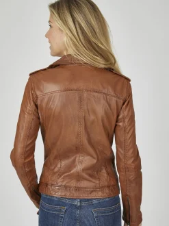 7 eleven Damen Lederjacke - SEVALBONA in braun