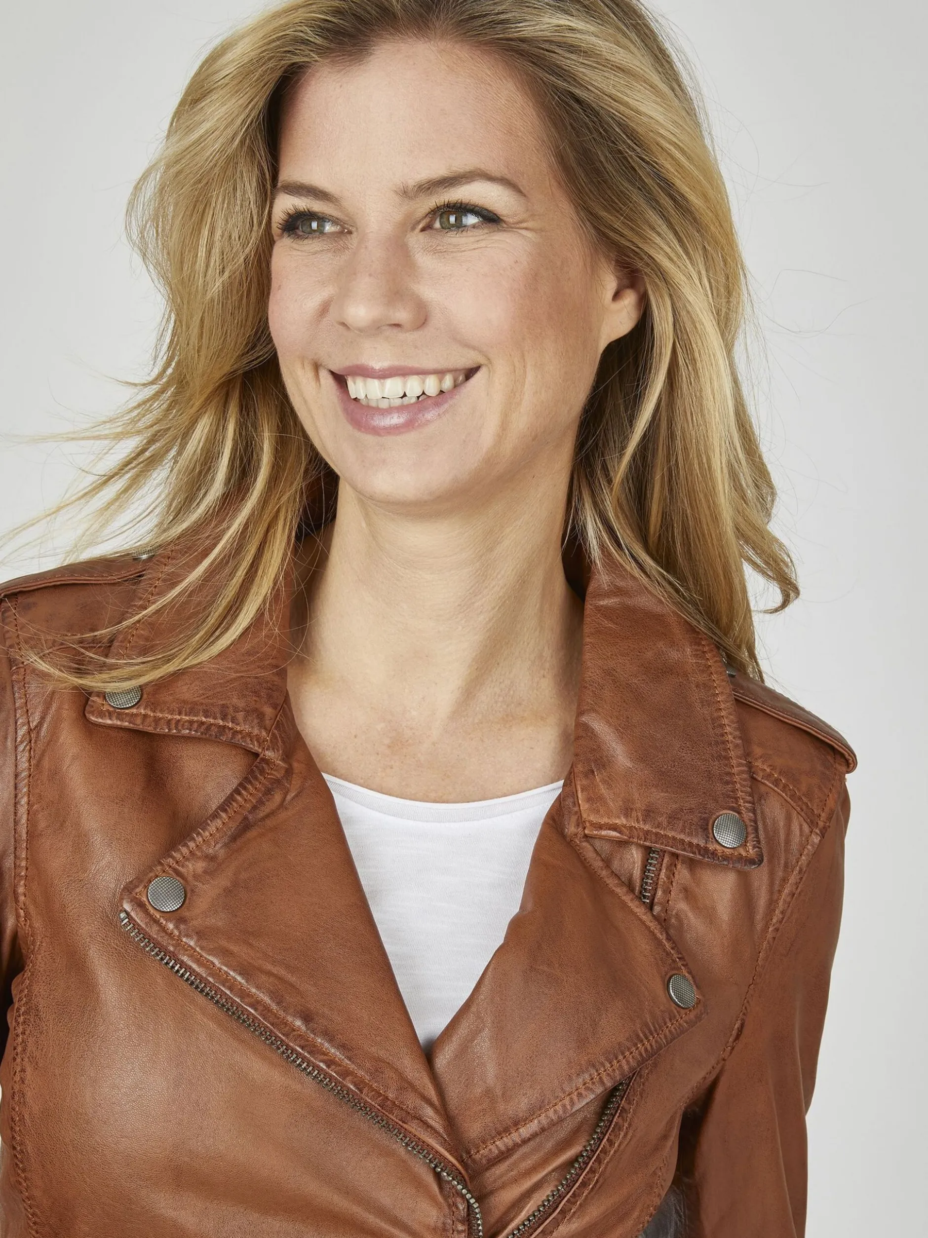 7 eleven Damen Lederjacke - SEVALBONA in braun