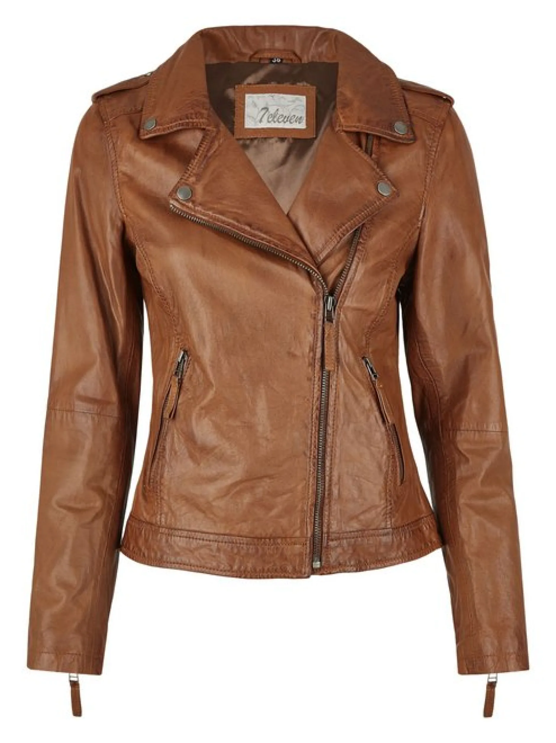 7 eleven Damen Lederjacke - SEVALBONA in braun