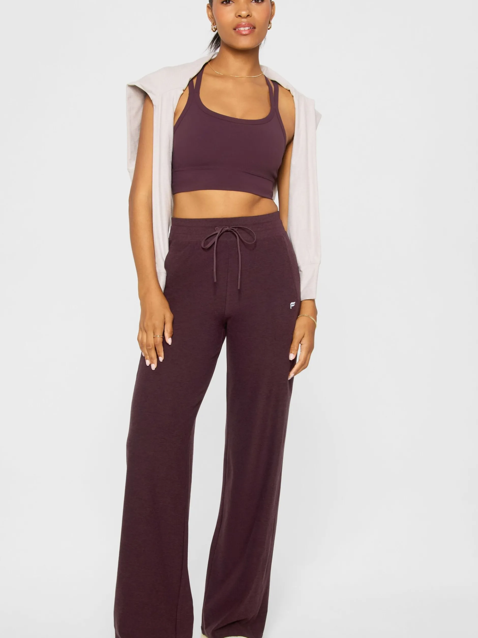 Fabletics Damen Hose in aubergine - Länge: lang