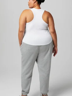 Fabletics Damen Top High Neck Rib mit integriertem BH in weiß