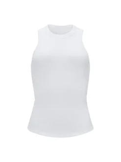 Fabletics Damen Top High Neck Rib mit integriertem BH in weiß