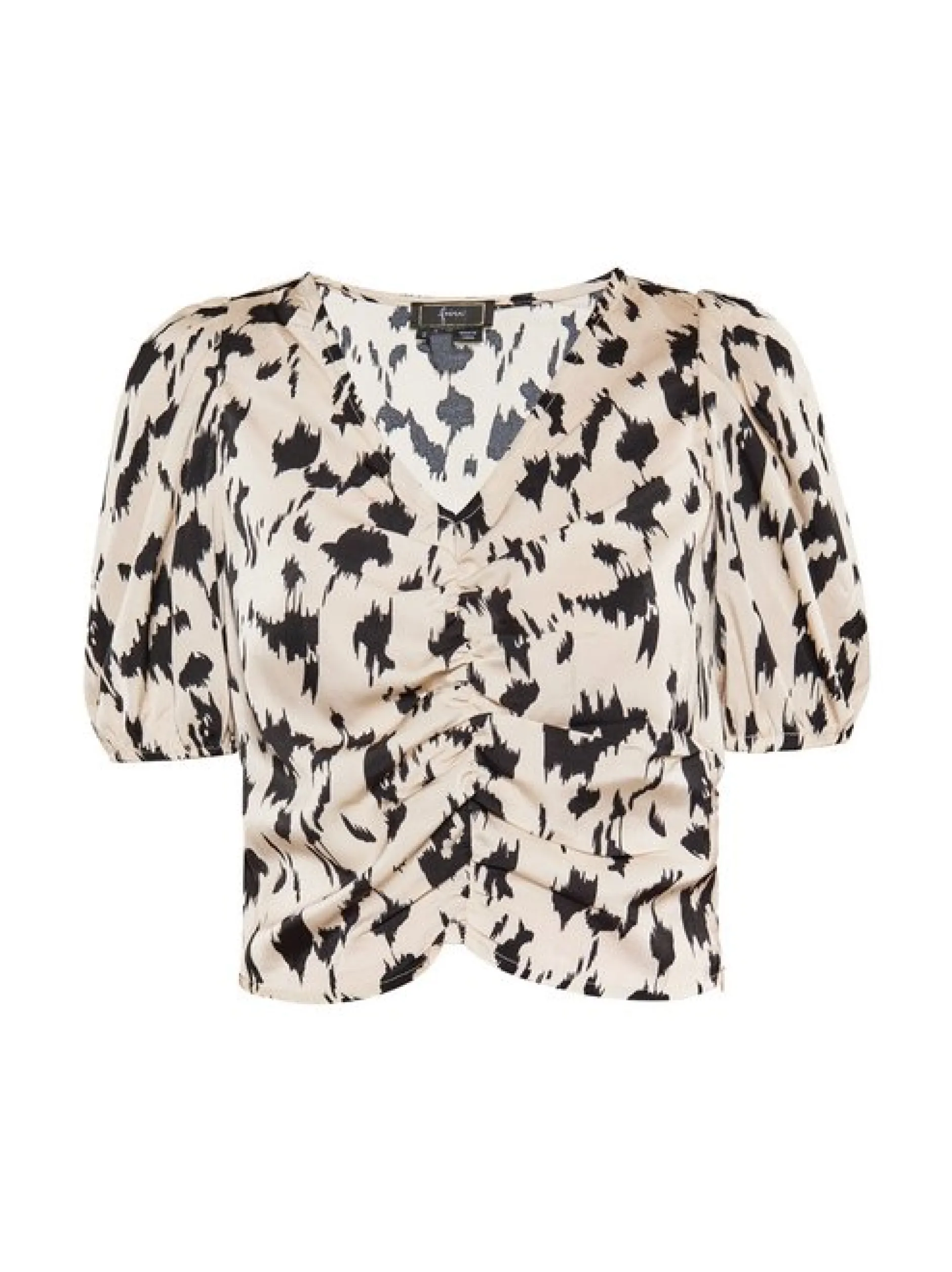 Faina Damen Bluse in beige - Ausschnitt: V-Ausschnitt