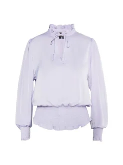 Faina Damen Bluse in lila - Ausschnitt: Envelope