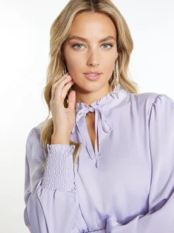 Faina Damen Bluse in lila - Ausschnitt: Envelope