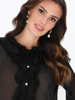 Faina Damen Bluse in schwarz