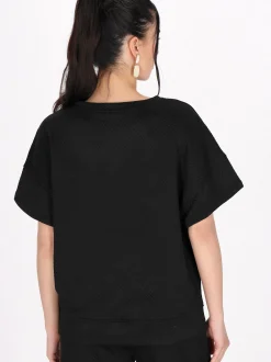 Faina Damen Bluse in schwarz - Ausschnitt: Rundhals