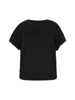 Faina Damen Bluse in schwarz - Ausschnitt: Rundhals