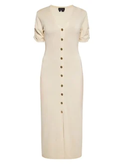 Faina Damen Kleid in beige - Länge: mittel