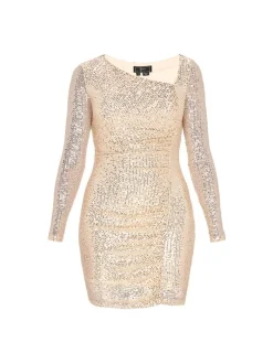 Faina Damen Kleid in beige - Länge: mittel