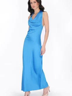 Faina Damen Kleid in blau - Länge: mittel