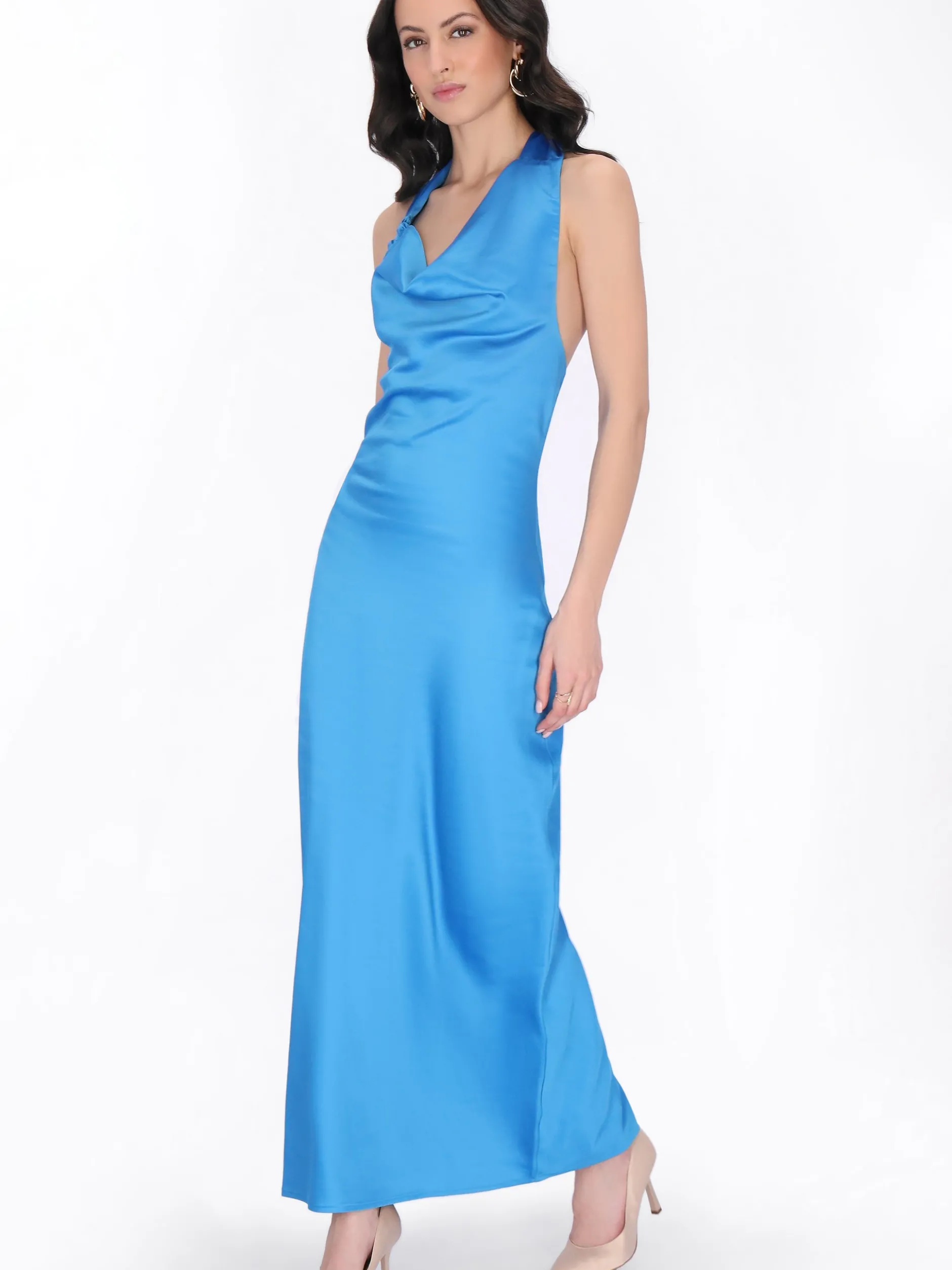 Faina Damen Kleid in blau - Länge: mittel